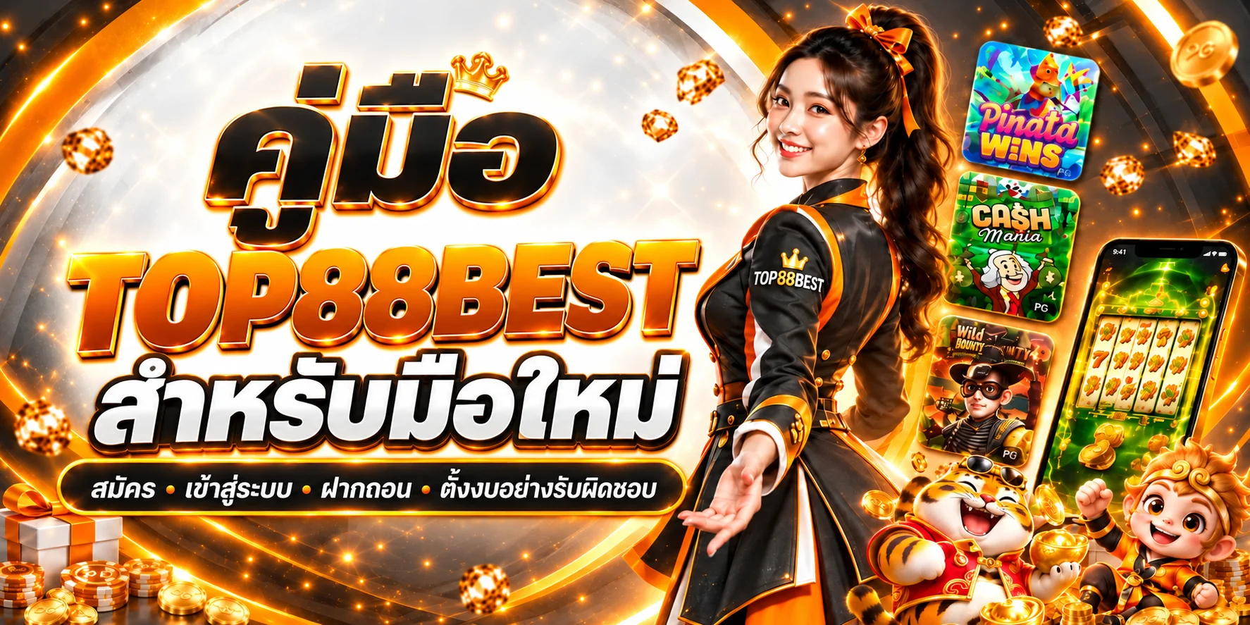 TOP88BEST คู่มือมือใหม่ สมัคร Login ฝากถอน และตั้งงบ